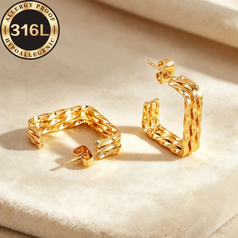 Hypoallergenic stainless steel earrings, anti-fading, comfortable and versatile, high quality fashion women's earrings
