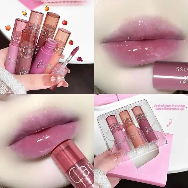 Cappuvini Juice Mirror Tinta Labbra Idratante Effetto Specchio Lucidalabbra Liquido Impermeabile Rossetto Cosmetici Trucco