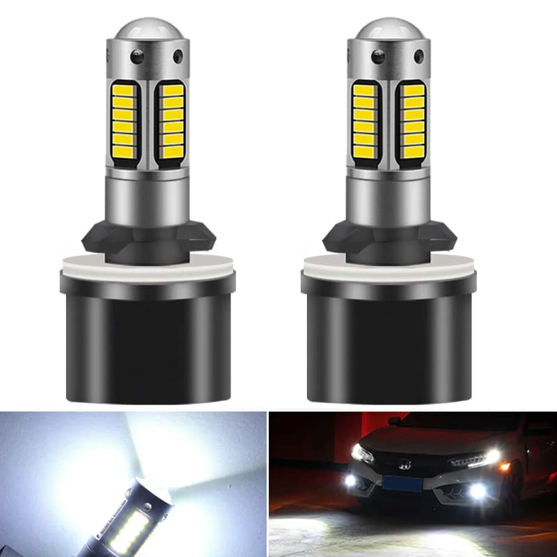 2 pz H27 PG13 12 V Led H27W/1 880 Fendinebbia Faro Bianco Moto Canbus Nessun Errore Luce Nessun Adattatore Richiesto Auto Turbo Diodo lampadina