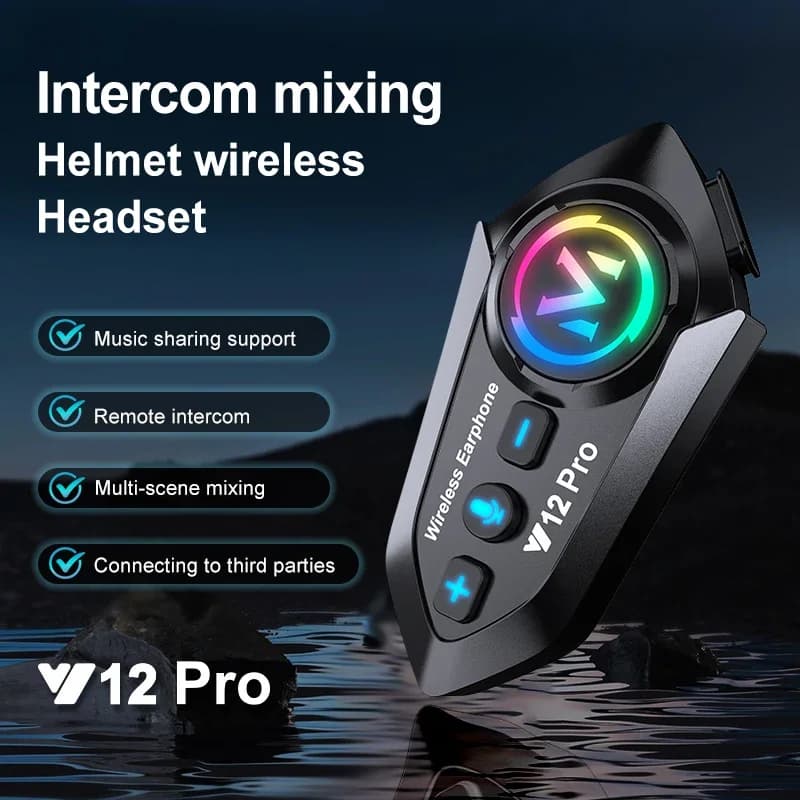 Y12Pro Auricolari interfono per casco Bluetooth Riduzione del rumore impermeabile 500 m Intercomunicador Altoparlante Auricolare