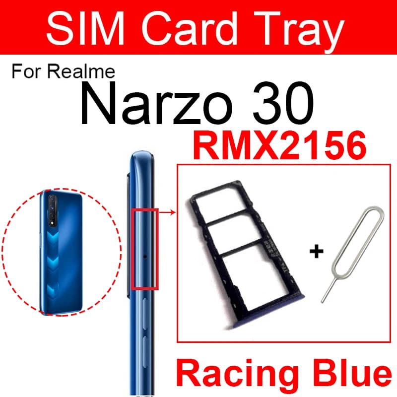 Presa della scheda SIM per Realme Narzo 30 30Pro Narzo 30A 4G 5G Dual Sim Card Tray Reader Holder Slot di riparazione