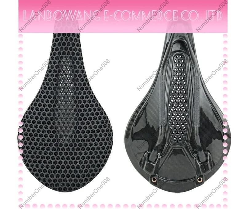 Bicycle 3D Technology Prints Carbon Fiber Road Mountain Bike Seat Saddle Pad Trailable Light