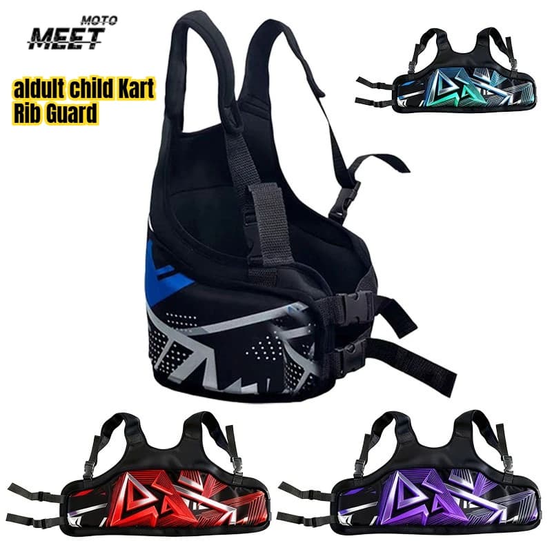 Gilet protettivo per le costole da kart, accessori ergonomici, leggeri e regolabili, accessorio protettivo per le costole multifunzionale e traspirante