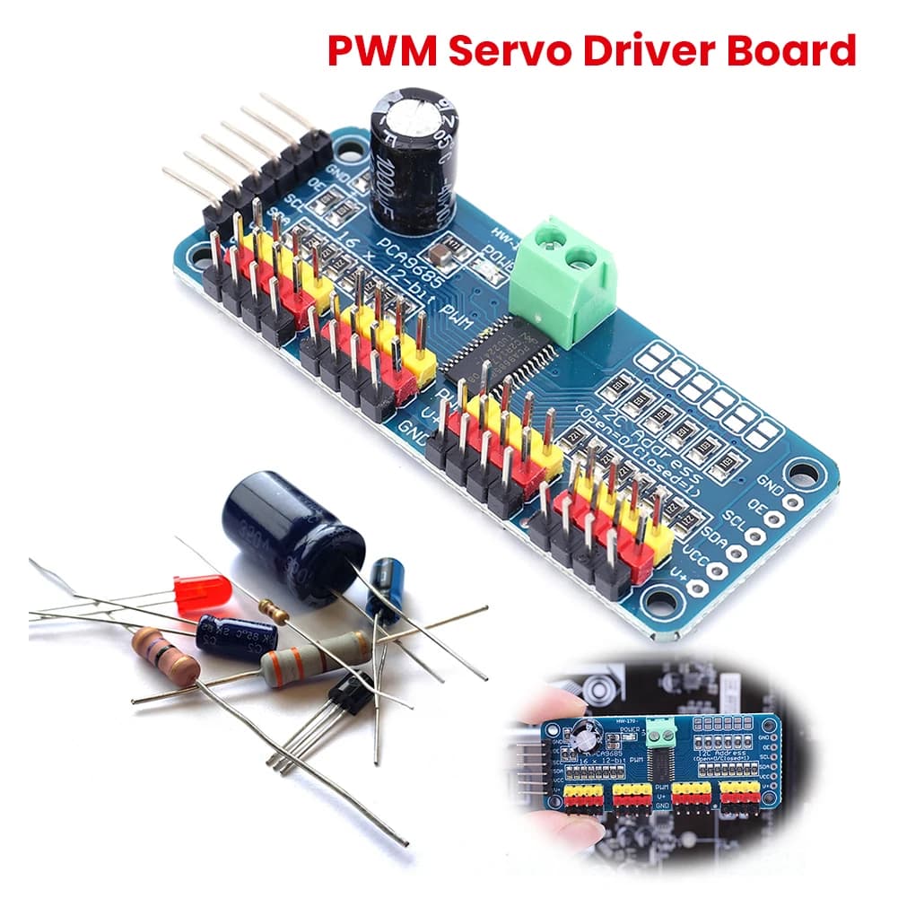 Driver per Servomotore PWM PCA9685 con Interfaccia IIC, Scheda Controller a 16 Canali 12-Bit per Arduino e Robot