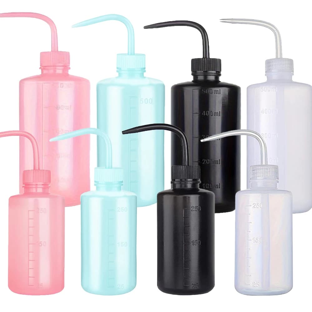250/500ml Tattoo Wash Bottle 1/2pcs Plastic Safety Rinse Bottle Watering Tools Lab Non-Spray Squeeze Bottle Tattoo Supplies