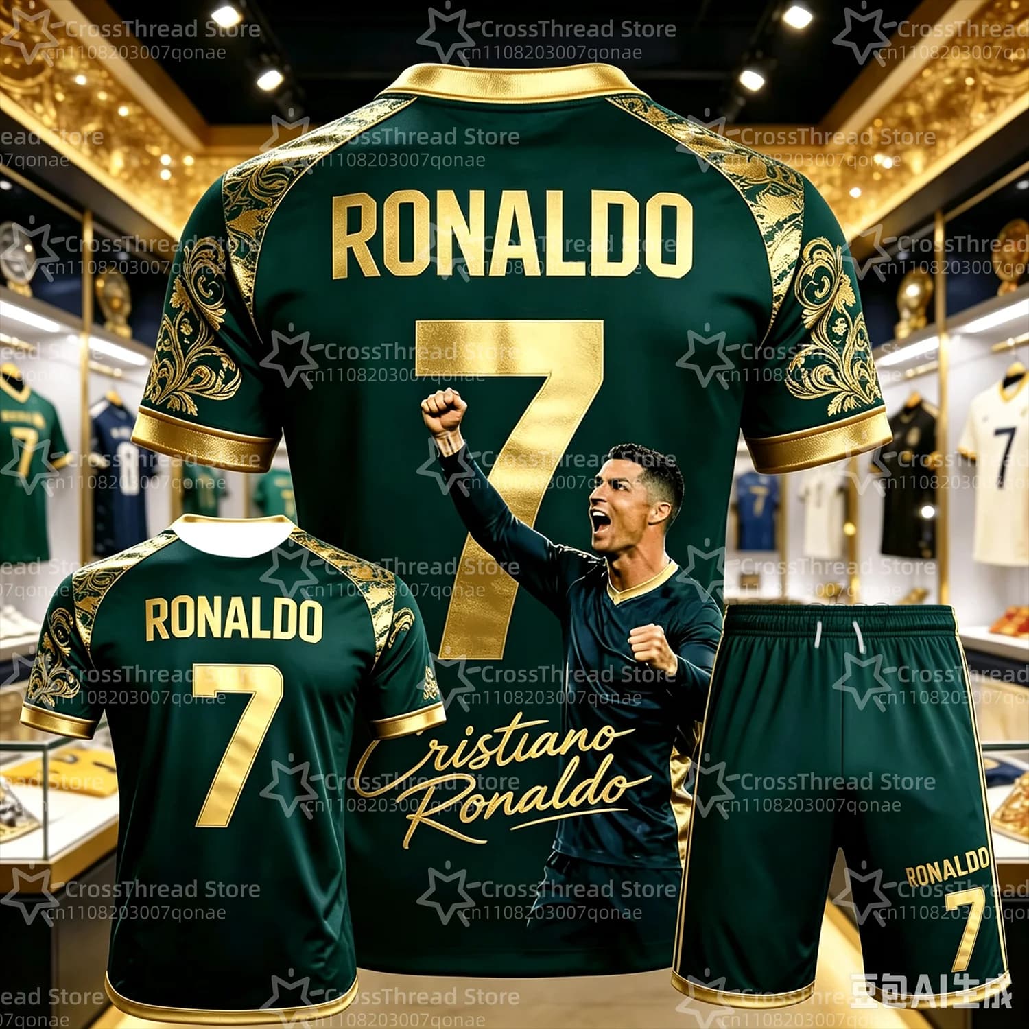 2026 Ronaldo No.7 Football Superstar Match & Training Kit Fan Gifts Summer Sports Men's T-shirts and Men's T-shirt Set