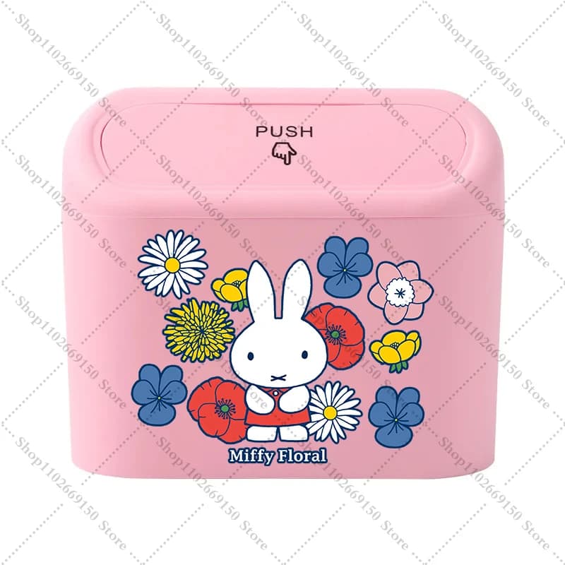 Cartoon Rabbit Miffys Portable Plastic Trash Can Automotive Interior Creative Mini Dustbin Anime Waste Bin Birthday Gifts 2026