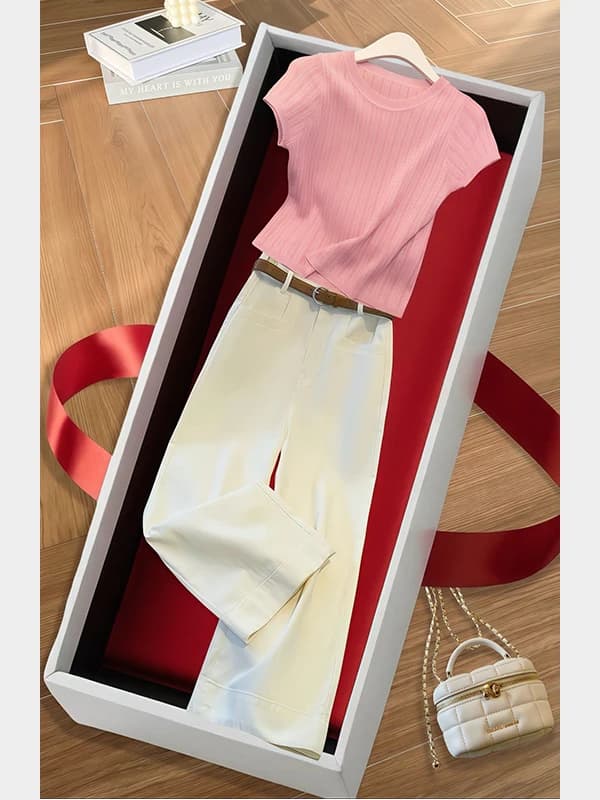 High Waist Wide Leg White Jeans Women's Autumn 2025 New Style Spring Slimming Nine-Piece Straight Cut Denim Pants