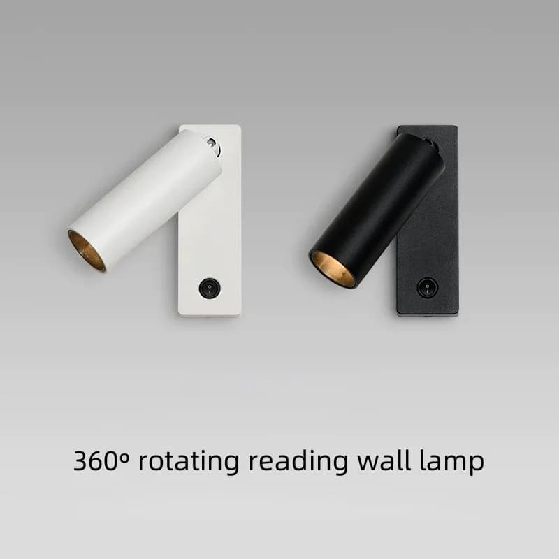Protezione per gli occhi a spettro completo Lampada da parete a LED Hotel Soggiorno Camera da letto Studio Lampada da lettura da comodino girevole a 360o
