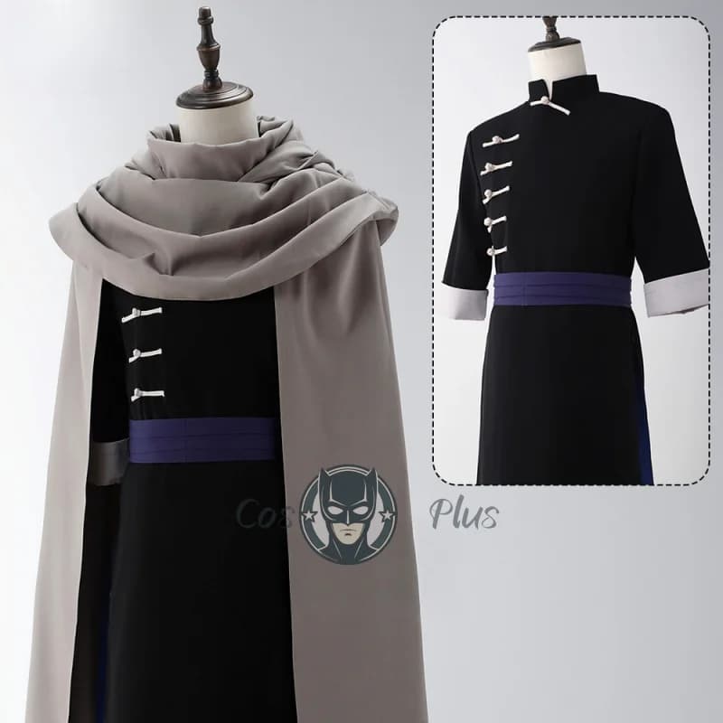 Anime Gintama Cosplay Kamui Costume Cosplay Abito lungo nero Mantello Abiti da festa di Halloween Vestito di carnevale per donna Uomo