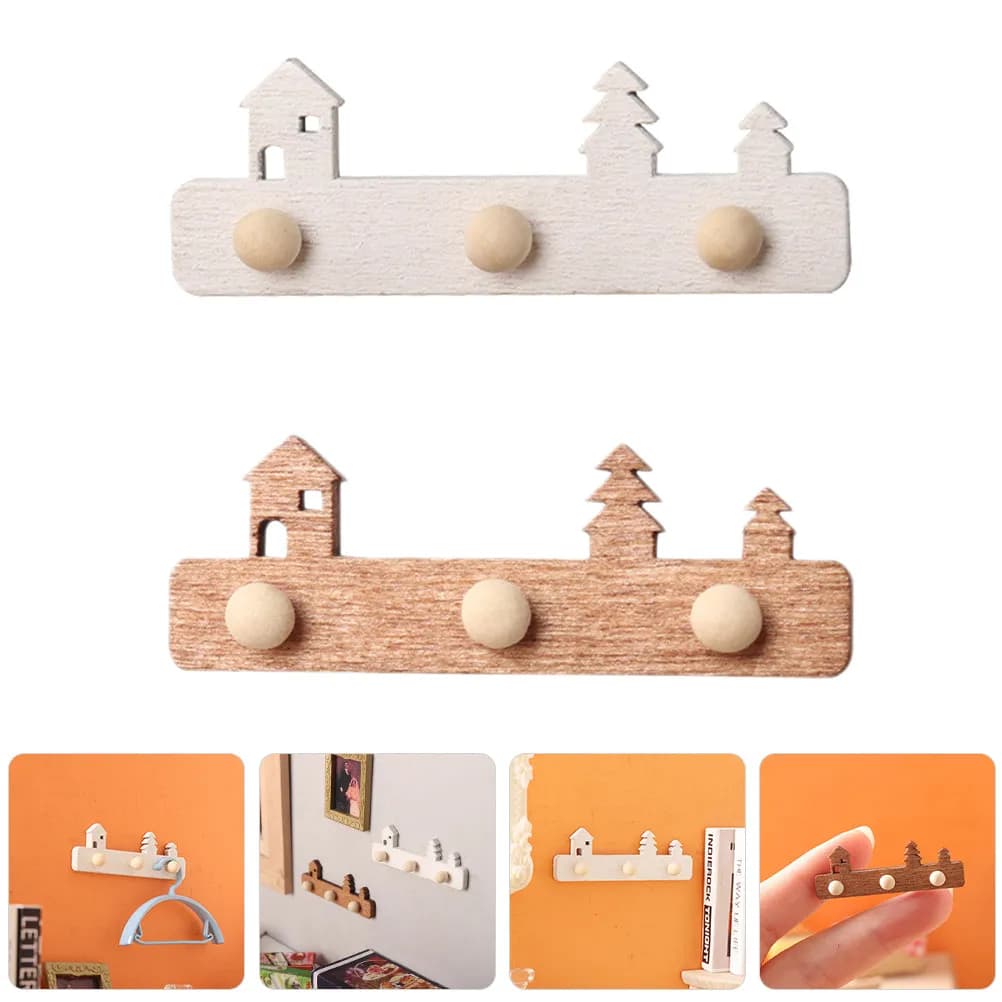 2 Pezzi Mini Ganci per Casa delle Bambole, Accessori in Lega per Appendere Vestiti, Chiavi, Cappelli, Piccoli Ganci da Parete per Casa in Miniatura