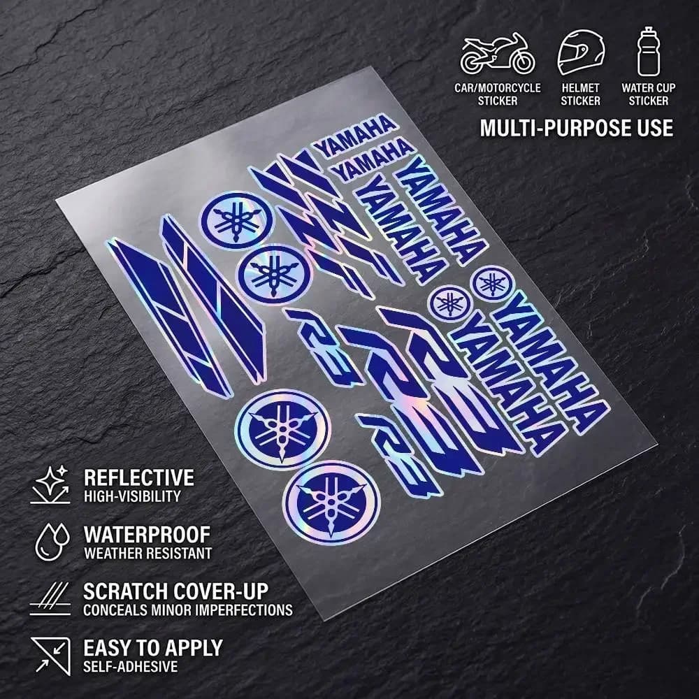 LASER STICEKRS FOR YAMAHA YZF R3 Safety Reflective Waterproof Auto Decal Scratch Cover Universal Bike Helmet Mug Refrigerator