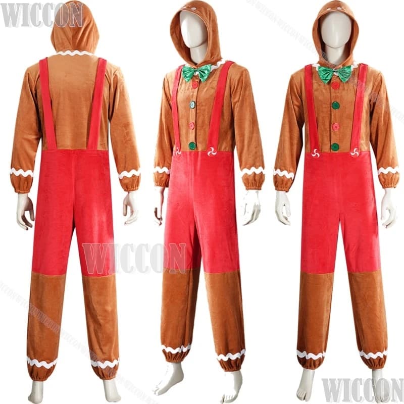Jumspuit Abiti marroni Gingersnap Body Anime Gioco Cosplay Abito natalizio Abito unisex Adulti Bambino Halloween Comic Con Suit