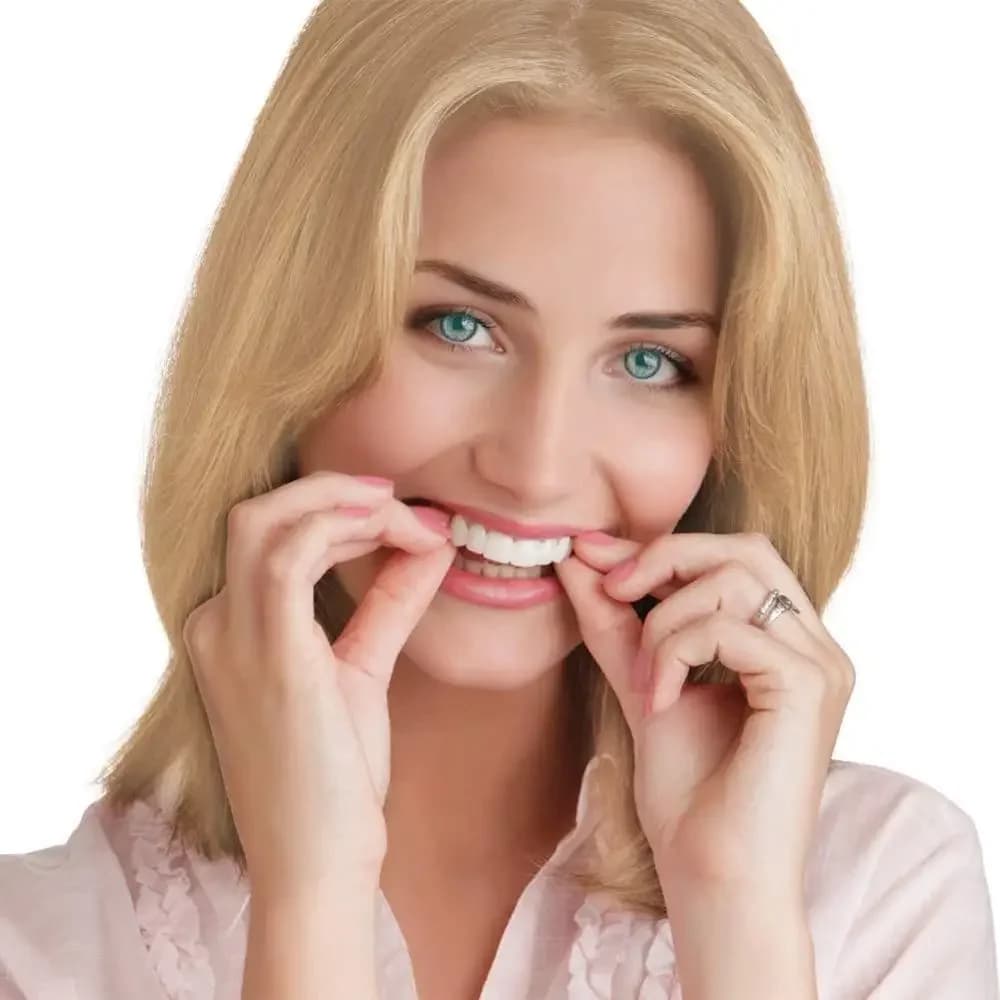 Set di 1 Copertura per Denti Sbiancanti Effetto Sorriso Perfetto, Faccette Dentali Finte Bianche, Applicazione a Scatto, Set di Bellezza per Denti Estetici