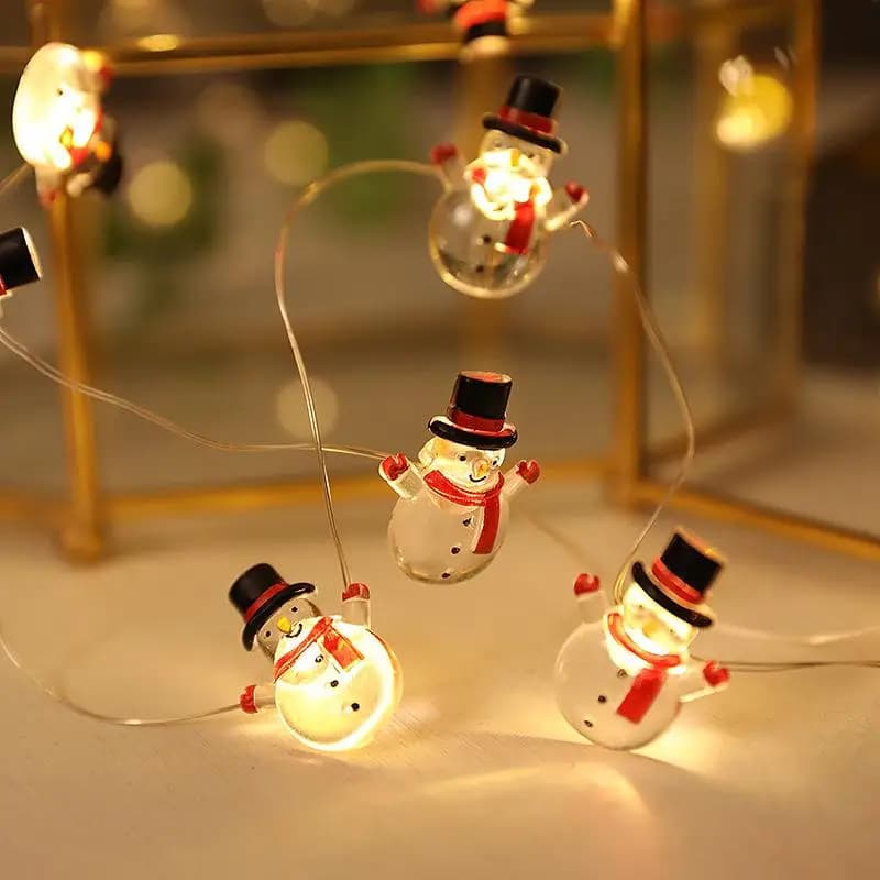 2M 20LED Lights Fairy String Santa Claus Snowflake Battery powered for home Living Garden Decorative garland lamp Christmas