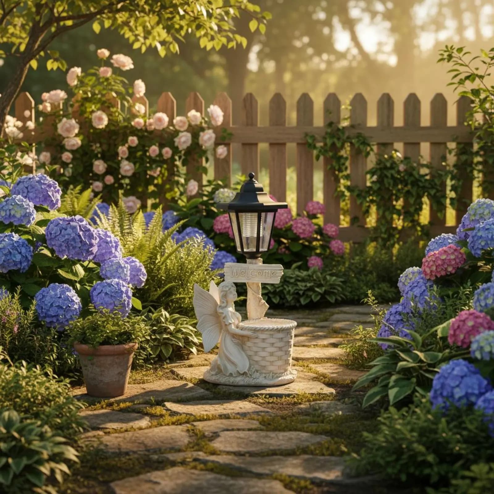 Statua di Angelo Solare Impermeabile, Lanterna Solare a Forma di Angelo, Luce da Giardino in Resina, Figurina da Giardino Resistente, Segnale di Benvenuto