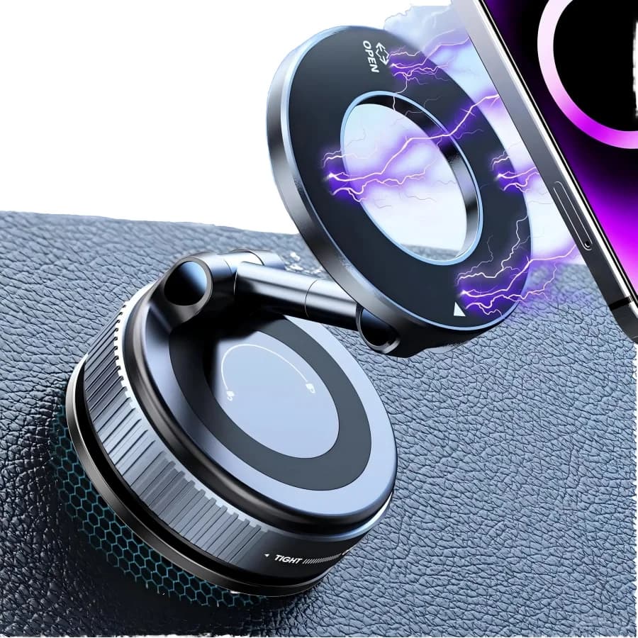 hit product360 Degree Rotating Magnetic Vacuum Suction Car Holder Strong Secure Grip Plastic Phone Mount Holder