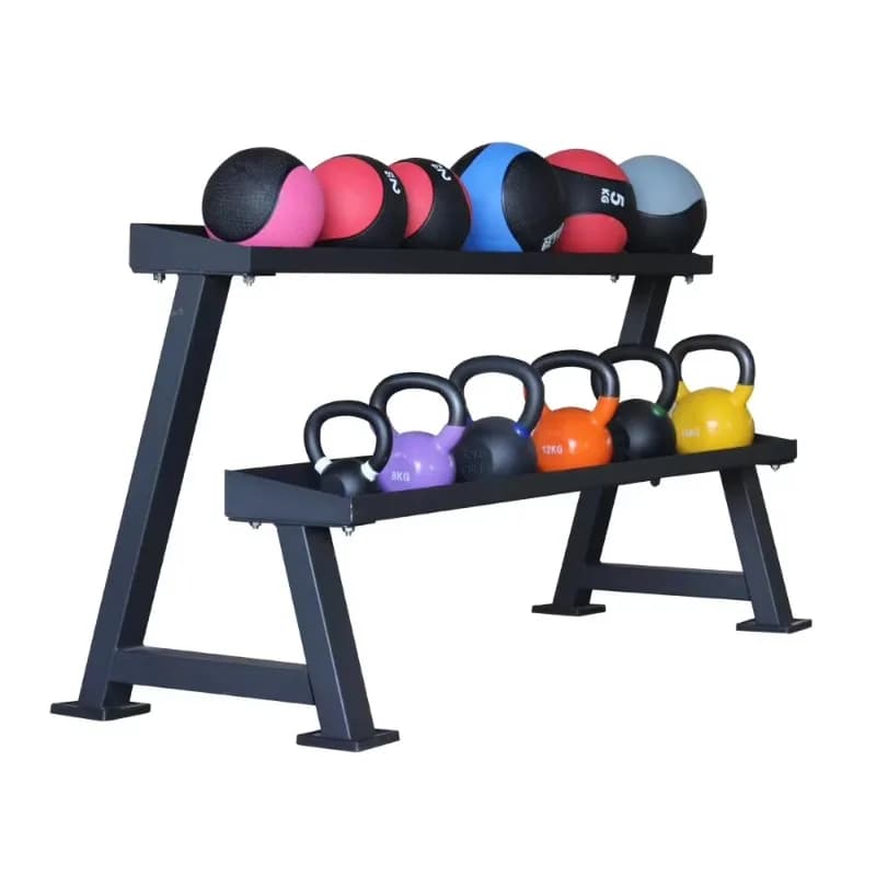 Popular horizontal fitness accessory for commercial Kettlebell racks, perfect for fitness centers to organize training