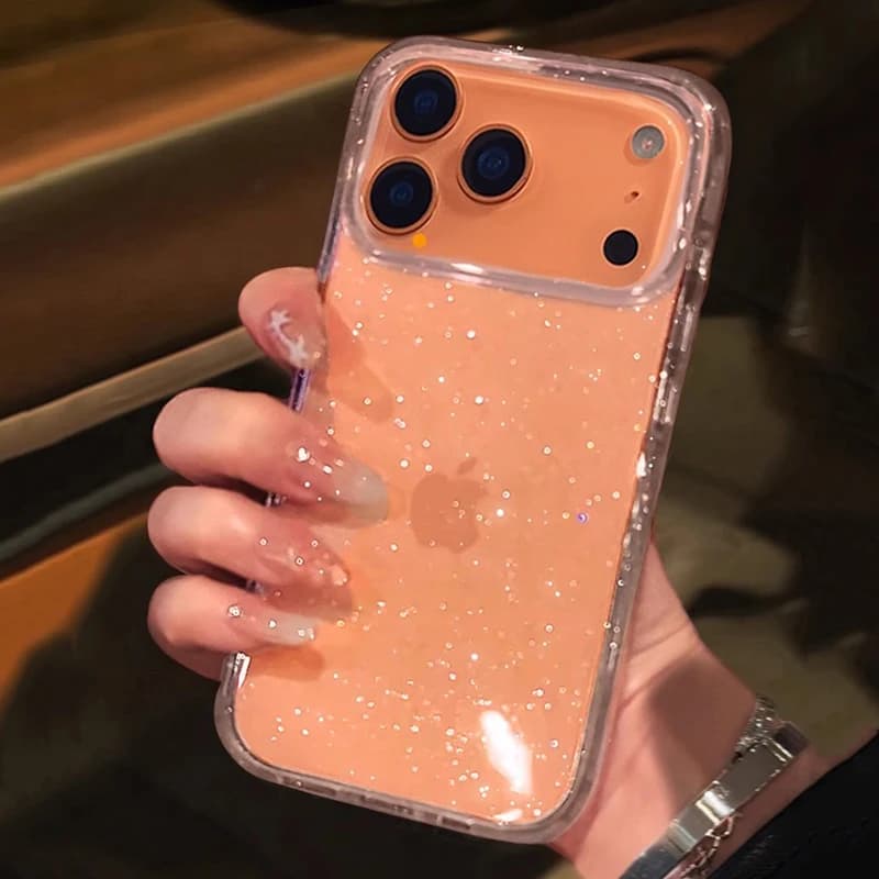 Custodia per telefono trasparente con glitter bling moda di lusso per iPhone 17 Pro Max 16 15 14 13 12 11 XS X XR 7 8 16 Plus 16E 17 Air Cover
