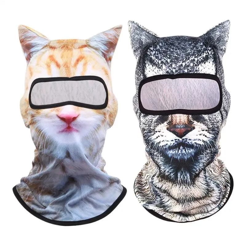 Passamontagna per gatti 3D Moto Simpatico viso intero Cappuccio per animali Maschera Fodera per casco Biker Viso Gorra Copricapo Cappello Sci Cappello da snowboard