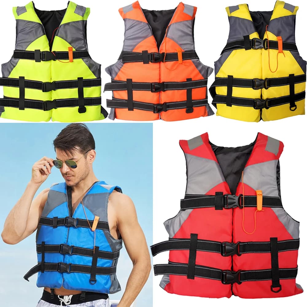 Giubbotto di salvataggio per adulti e bambini, dispositivi di galleggiamento per sport acquatici adatti per pesca, vela, surf, canottaggio, kayak