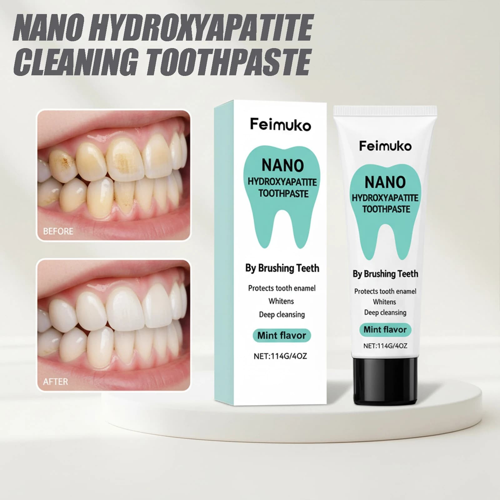 Dentifricio Nano Hydroxyapatite Removal of yellow teeth Cleaning of teeth stains Dentifricio for fresh and lasting oral hygiene