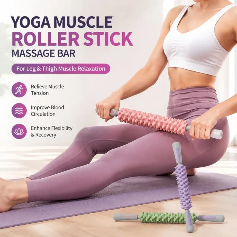 Spiky Foam Roller Massage Stick Muscle Release Tool Deep Tissue Trigger Point Massager for Calf Leg Shoulder Back Pain Relief