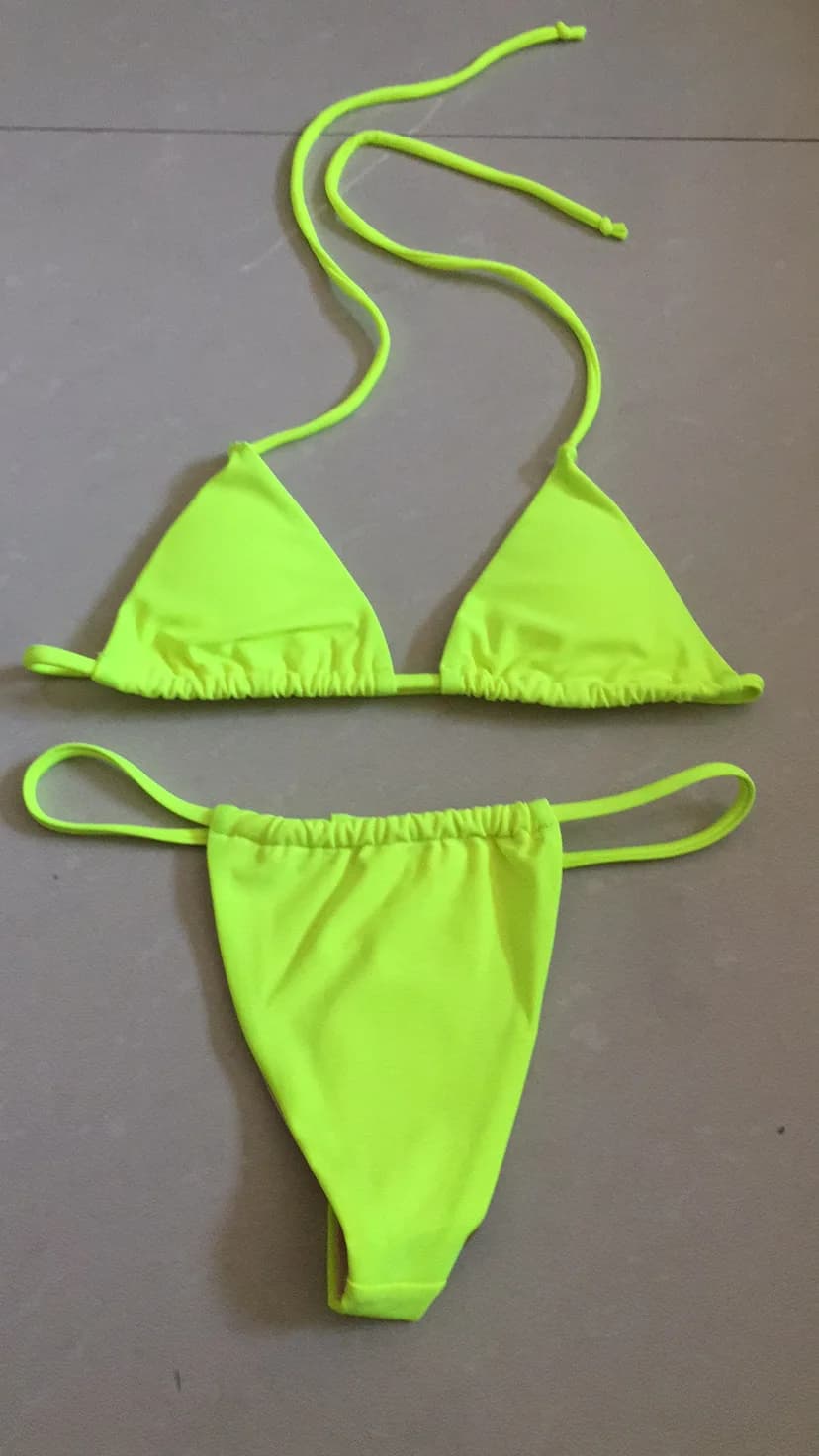 Sexy Tweezers 2024 Women's Swimwear Women's Swimwear Micro Bikini Set Brazilian Beach Wear Swimwear Yellow Biquini Neon