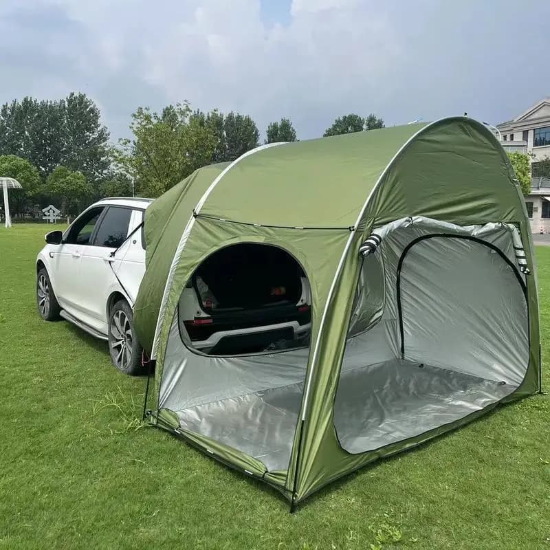 Upgraded Widened Car Rear Tent Double Door Bicycle Storage Shed Motorcycle Shelter Outdoor Camping Trunk Connecting Tent