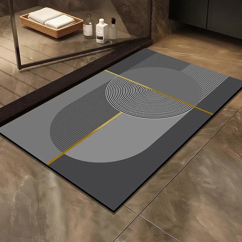 Tappetino da Bagno VIKAMA Premium in Diatomite, Super Assorbente ad Asciugatura Rapida, Antiscivolo e Lavabile in Lavatrice per Ingresso Doccia e Bagno ​