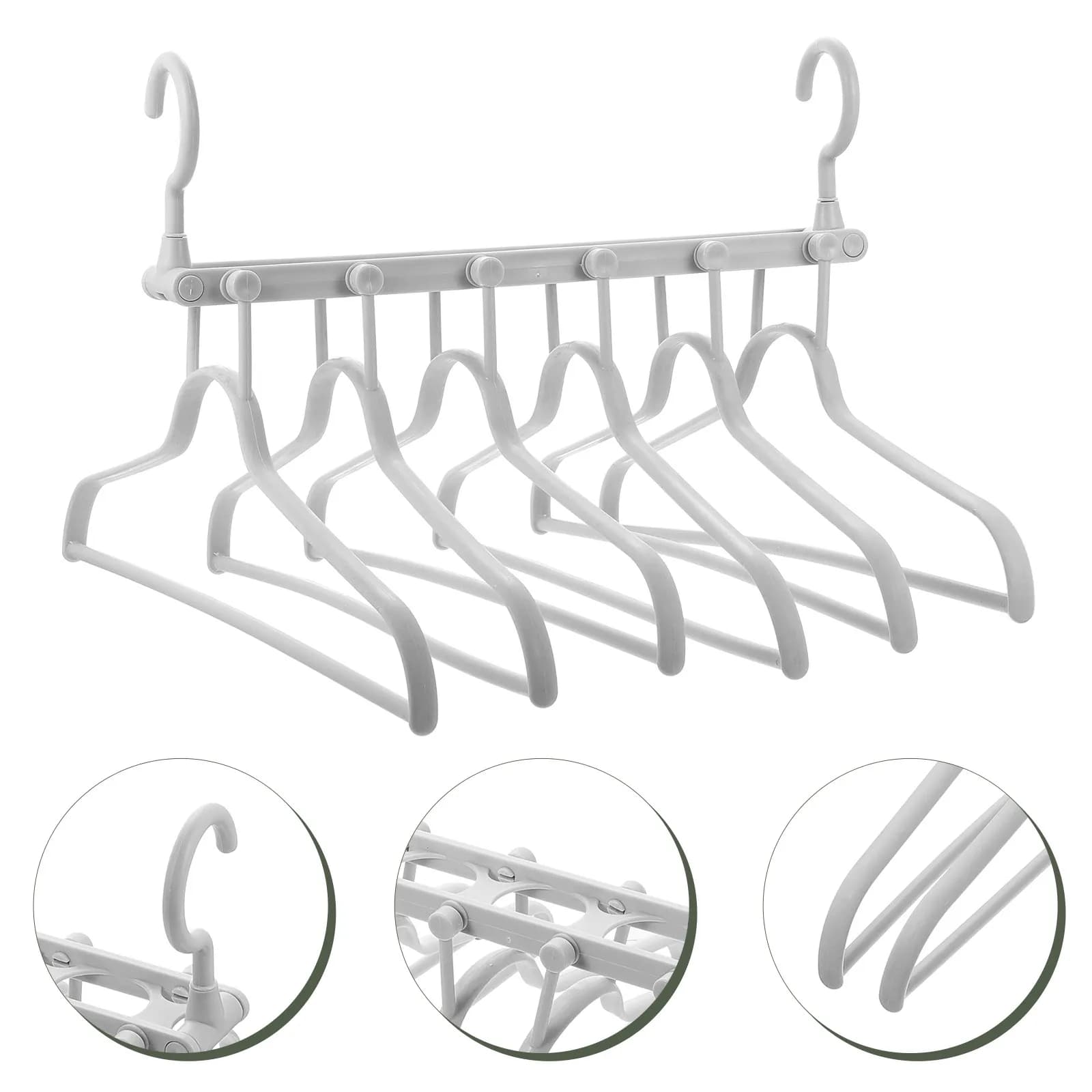 Appendiabiti Girevole Multifunzionale in Plastica Solida, Pieghevole Salvaspazio, Organizzatore per Armadio, Appendiabiti Multistrato