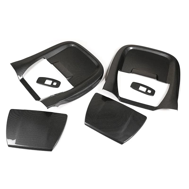 For Land Rover Defender 110 130 2020-2024 ABS Carbon Fiber Texture Car Seat Back Anti-kick Panel Cover Stickers Car Accessories