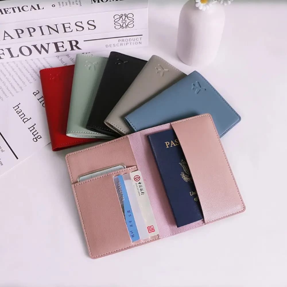 Elegante Porta Passaporto in Pelle PU Multifunzione, Borsa Morbida per Passaporto, Porta Passaporto Portatile Unisex per Affari