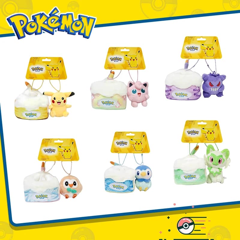 Portachiavi in peluche con torta da sogno dolce serie Pokemon Portachiavi da collezione con animali di peluche morbidi Cartoon e regalo carino per ragazza Kawaii