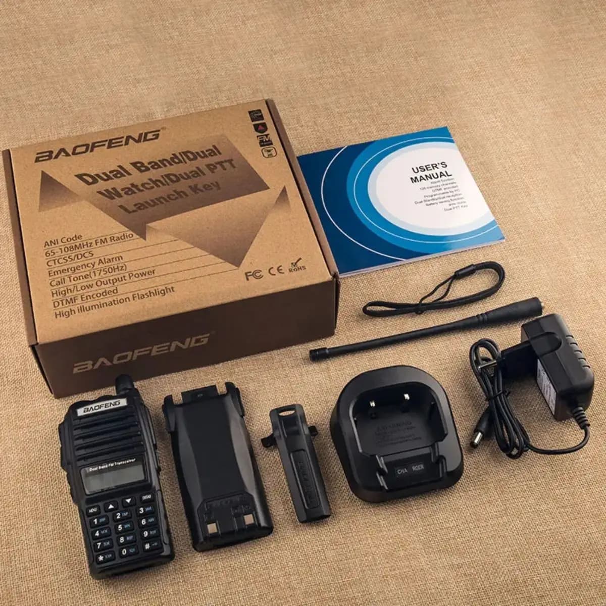 BAOFENG UV-82 Walkie Talkie Dual Band ad Alta Potenza con Riduzione del Rumore, Radio Portatile a Lungo Raggio