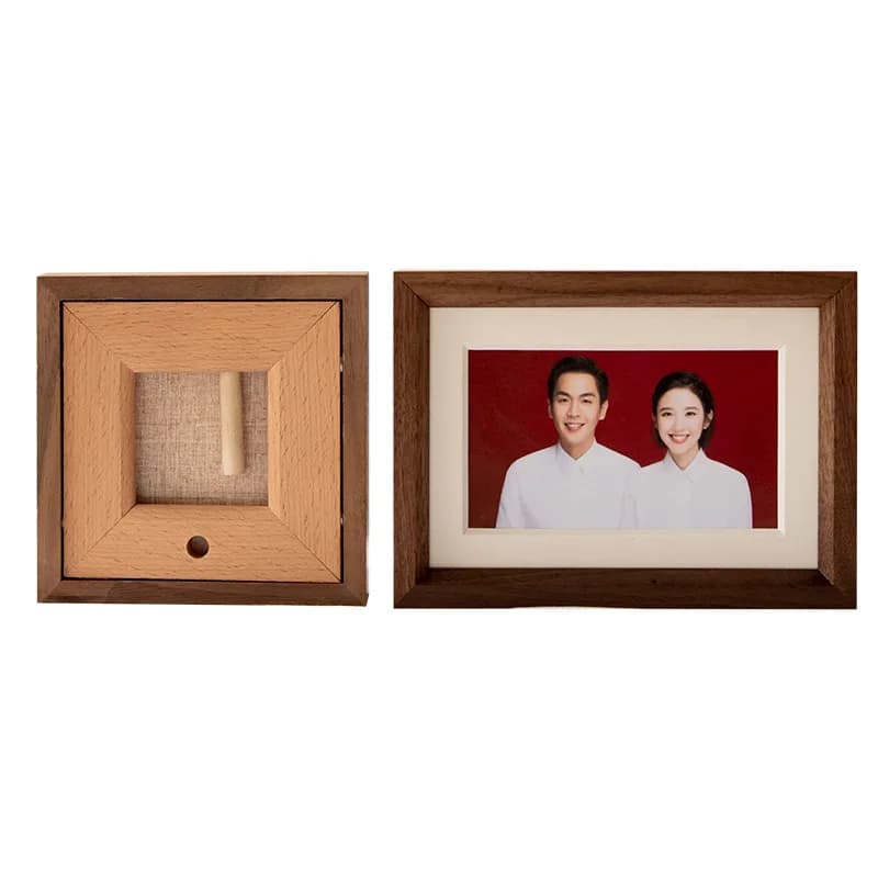 Solid Wood Right Angle Photo Frame 6/8/10/20-inch Picture Frame High-grade Walnut Wood Display A4/A3 Big Frames Home Decor Gifts