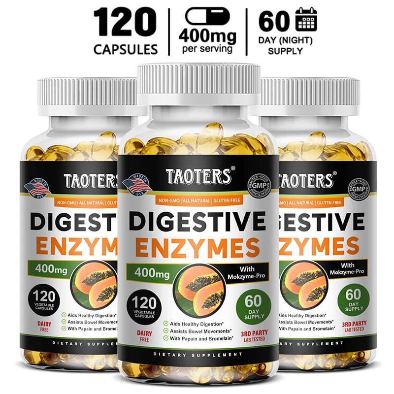 Digestive enzymes: intestinal movements, metabolism, nutrient digestion and intestinal health for adult men and women