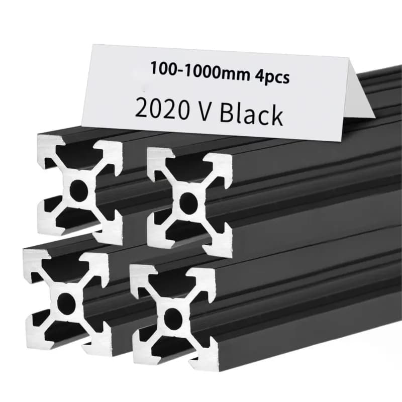 1/4PCS 2020 V-slot 2020V Standard Europeo Anodizzato Nero Profilo di Alluminio Estrusione 2020 Guida Lineare per Stampante 3D CNC FAI DA TE