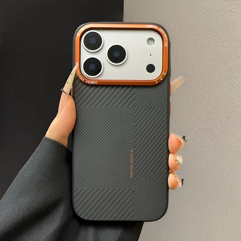 Carbon Fiber Texture Magnetic Matte Cases For iPhone 17 16 15 Pro Max Magnets Charging Luxury Camera Lens Protective Phone Cover
