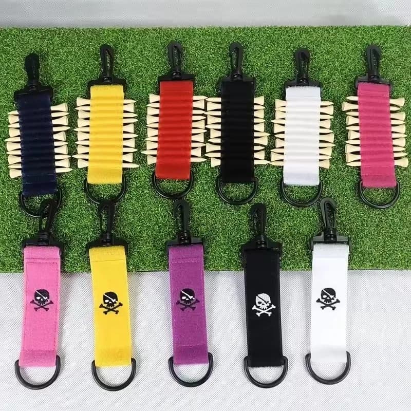 1-4 Pezzi Colorati Porta Tee da Golf con Nastro Magico, Clip Porta Tee da Golf a Doppia Faccia, Accessori da Golf Portatili da Esterno