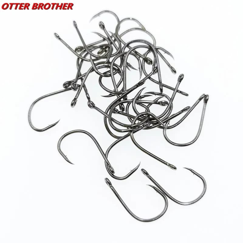 30pcs/lot 3-12#size Circle Eyed Carp Barbed Fishing Hook Ring Eye Carbon Steel Fishhooks Jig Fish Single Hook Worm Pesca Tackle