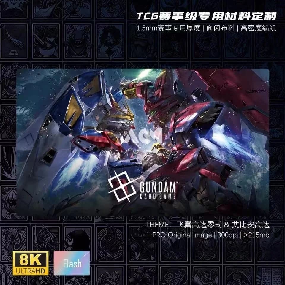 Tappetino da Gioco OZ-13MS Gundam Epyon Face Flash GCG 600x350mm, Tappetino per Carte da Gioco Wing Gundam Zero, Gioco da Tavolo per Giocatore Singolo