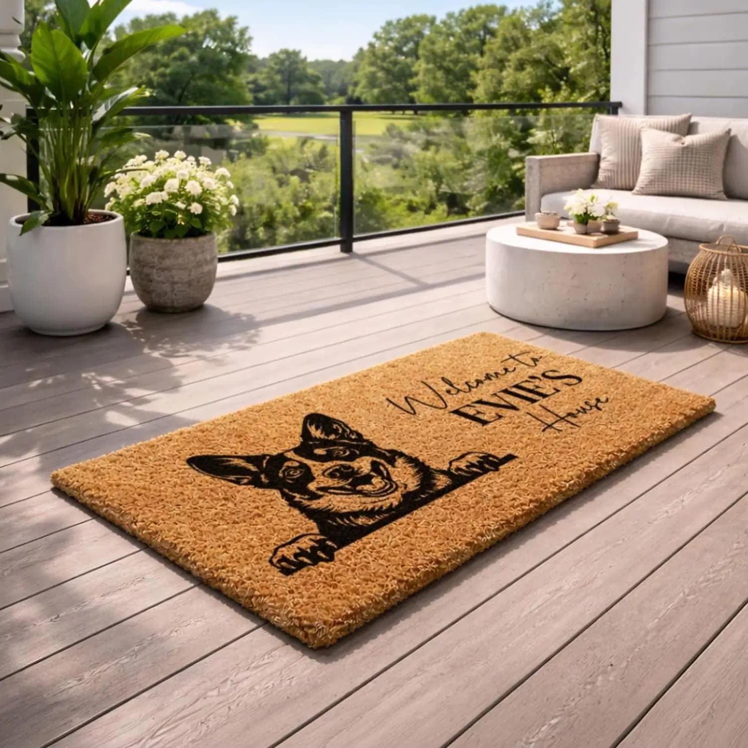 Custom Pet House Mat Personalized Dog Name Welcome Rug Outdoor Entrance Durable Doormat Perfect for Home Front Door Decoration