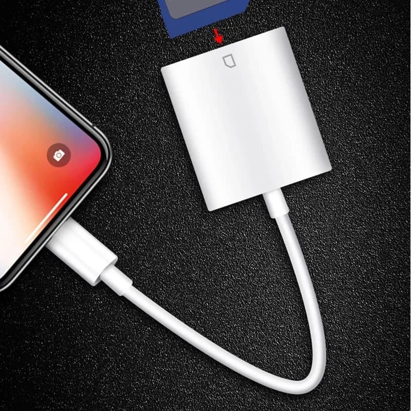 2 pz Per IPhone Lettore Multi Card per Lightning per Lettori di Schede di Memoria SD TF per Supporto IOS14 per IPhone 6/7/8/X/XR/11/12