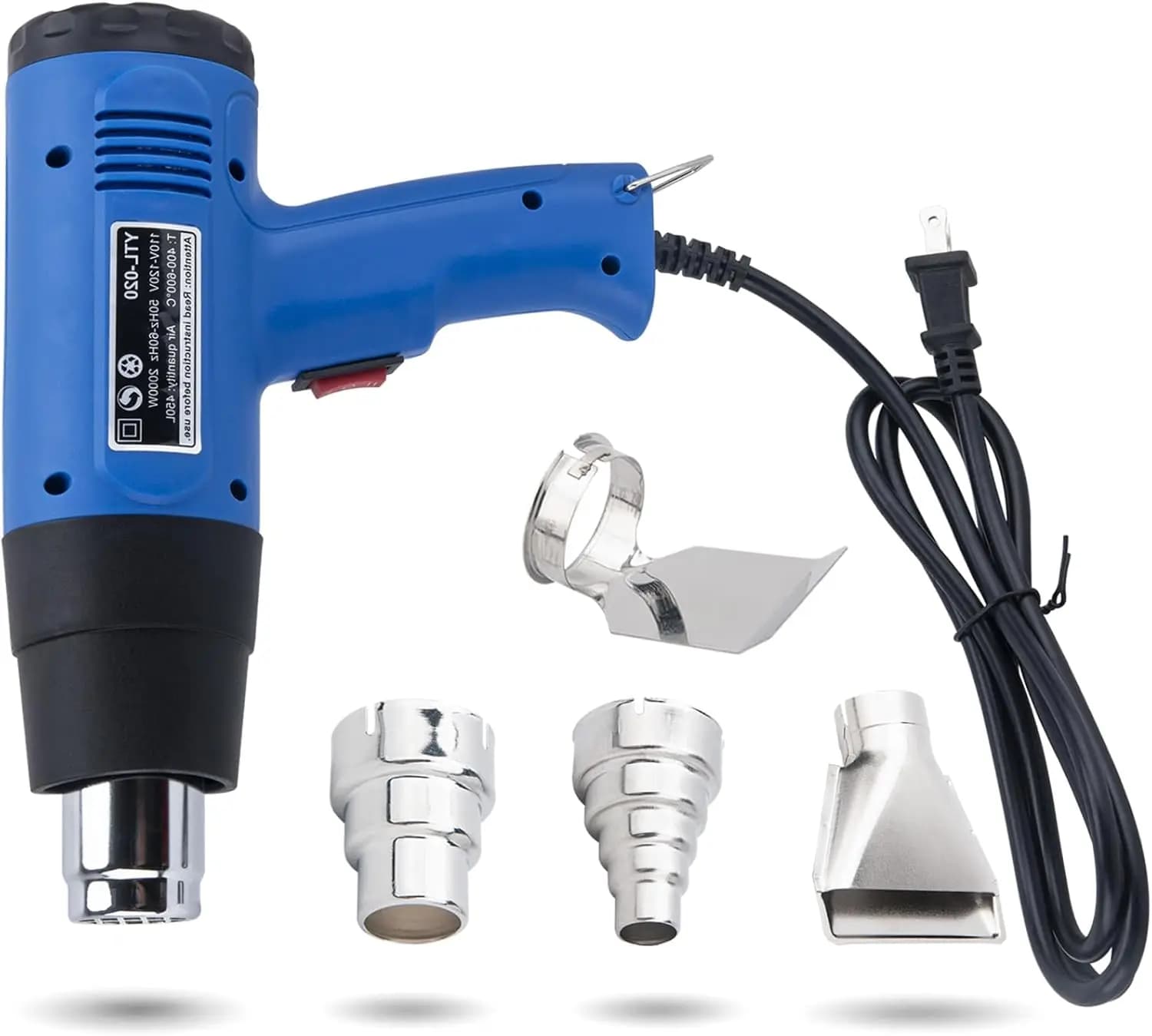 Kit Pistola Termica da 2000W con 4 Ugelli per Applicazione Vinile, Lavorazioni Artigianali, Termoretrazione PVC e Rimozione Vernice
