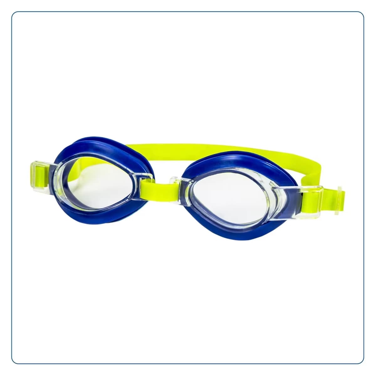 Kids' Swim Goggles - Blue: Latex-Free, Adjustable Polycarbonate Lens