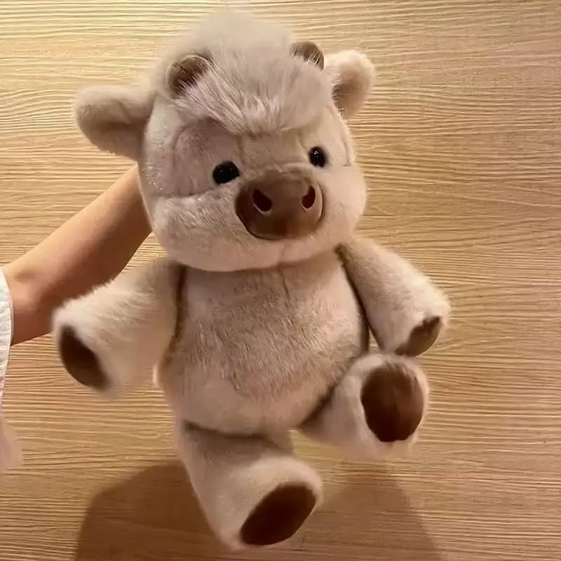 Cute Highland Cow Plush Doll 45-60cm Soft Stuffed Animal Running Calf Toy Companion Pillow Holiday Gift Home Decoration Ornament