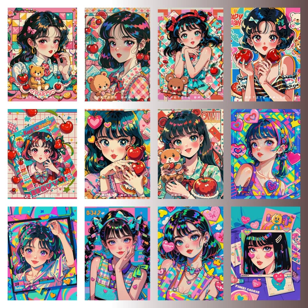 Nuovo 2024 Pittura Diamante Neon Comic Girl Diamante Mosaico Ricamo Punto Croce Kit Ritratto Squisito Regalo Decorativo Fatto A Mano