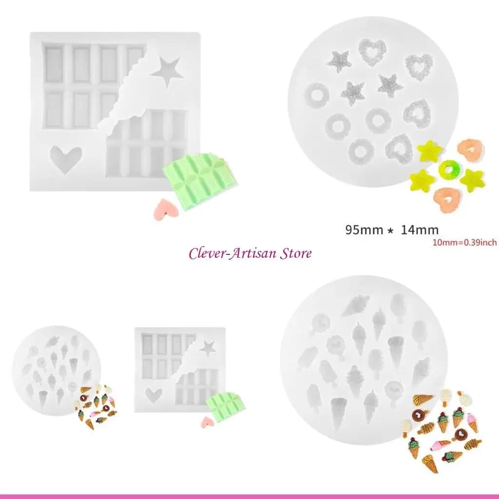 E06B Stampo in silicone per sugarcraft fondente cioccolato caramelle dessert gelato decorazione torta sapone cera creazione