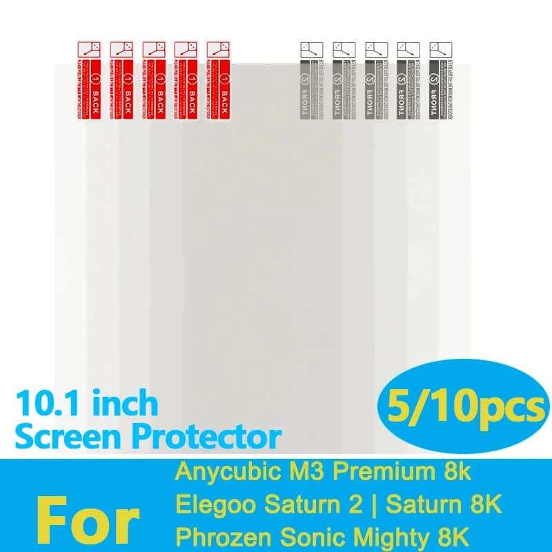 5/10PCS 3D Printer 10.1 Inch Screen Protector for Anycubic M3 Premium Elegoo Saturn 2 Saturn 8K Sonic Mighty 8K Protective Film